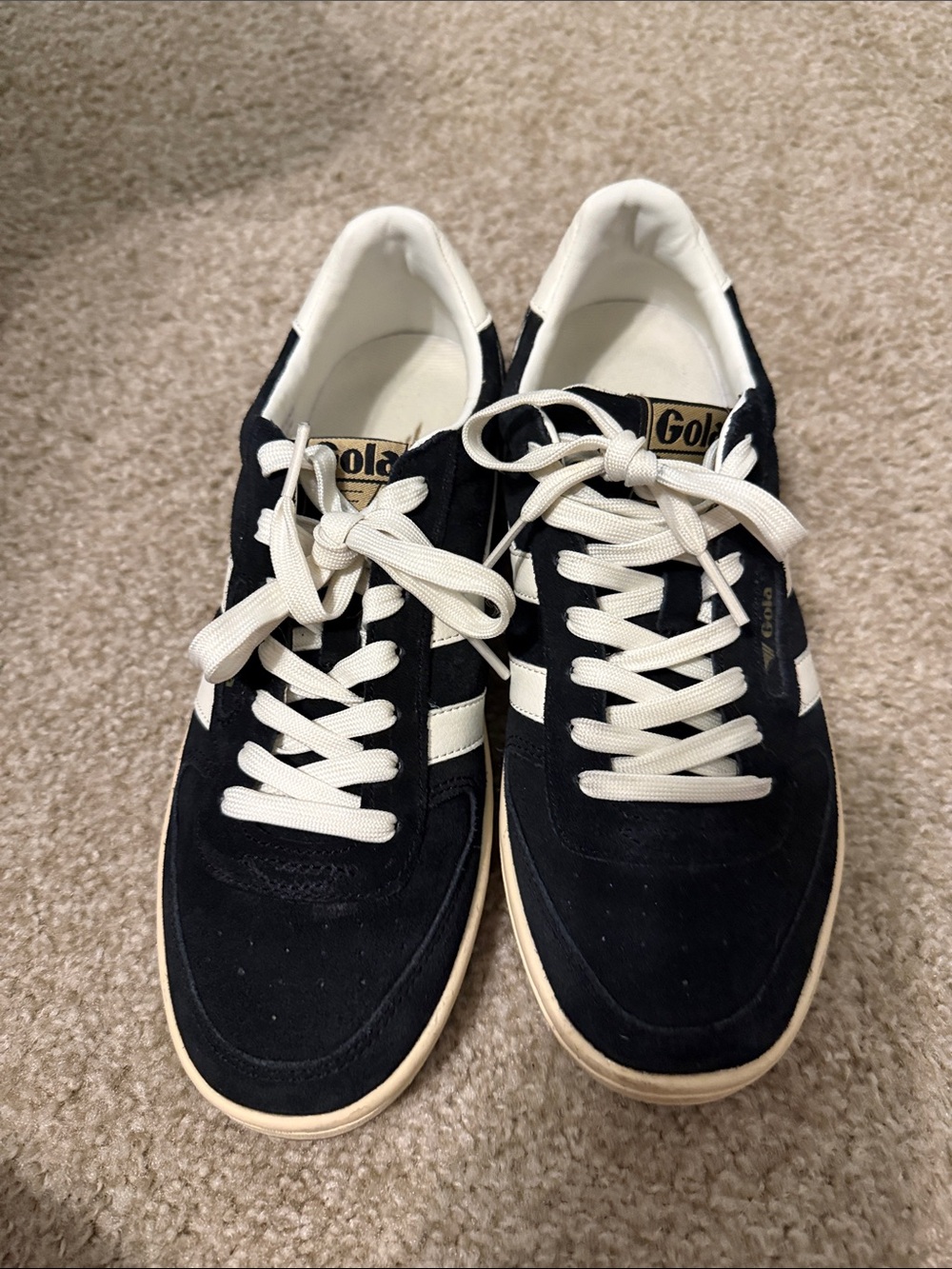 Gola Hawk Black and White Suede Sneakers - 7.5